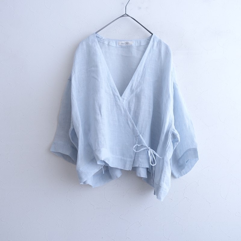 定価1.9万】ネストローブ nest Robe リネンガーゼショートブラウス F