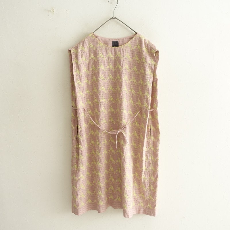 ミナペルホネン mina perhonen mela刺繍ノースリーブワンピース 38 (2