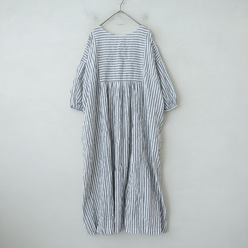 2024/美品/定価3.6万】ネストローブ nest Robe UpcycleLino ストライプ