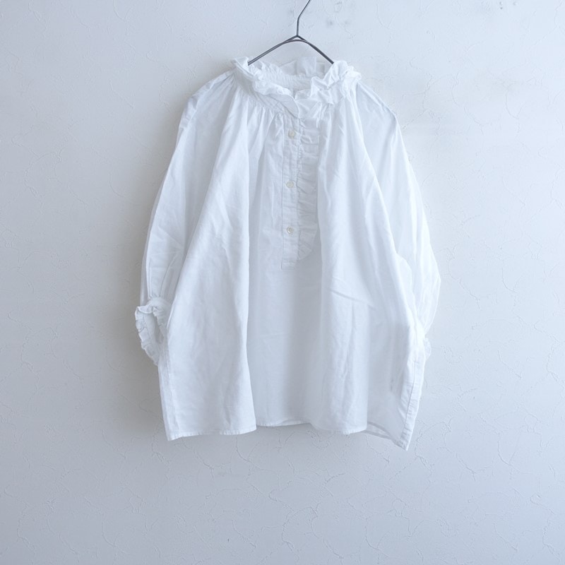 美品/2025AW/定価2.7万】ネストローブ nest Robe コットンリネンフリル