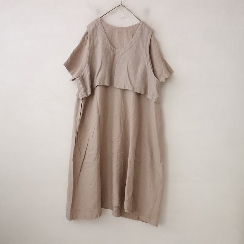 定価3.4万】ネストローブ nest Robe リネンショートベスト付き
