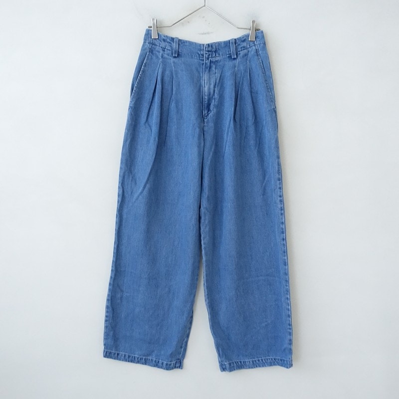 ��2025/���1.1���ۥ������֥����� SLOBE IENA LE DENIM TUCK TROUSER �ǥ˥�ѥ��  38 (1-2604-234)��11E62��