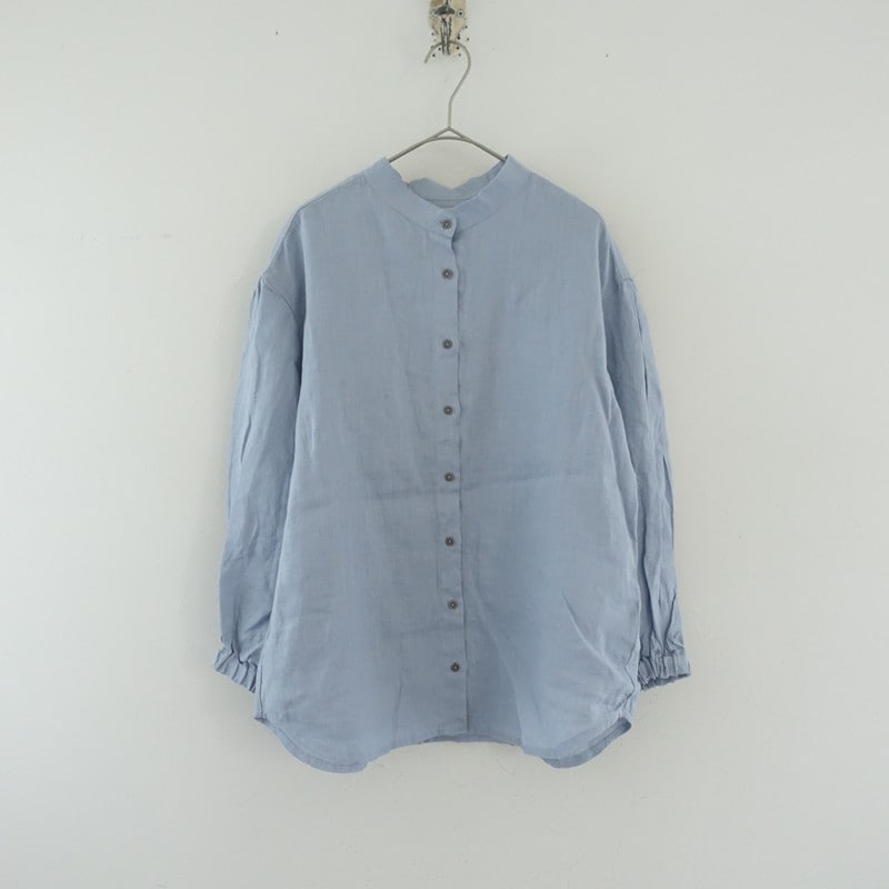 フォグリネンワーク fog linen work リネンバンドカラーシャツ - (j1