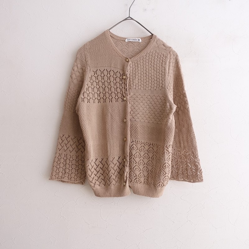 【美品】値下げ‼️ミナペルホネン カーディガン トップス 38 cozy 日本製 美品】ミナペルホネン mina perhonen fields of joyコットン透かし編み