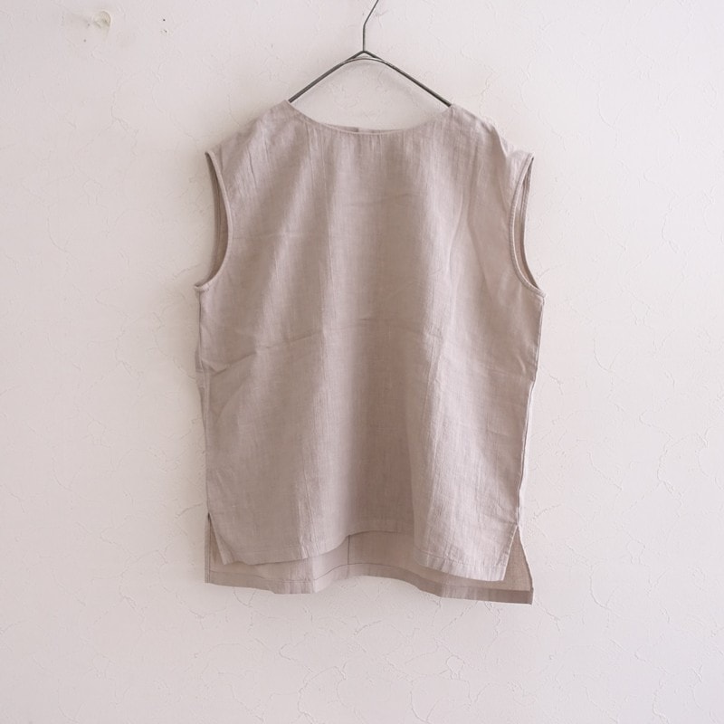 美品/定価2.0万】エヴァムエヴァ evam eva リネンノースリーブシャツ M