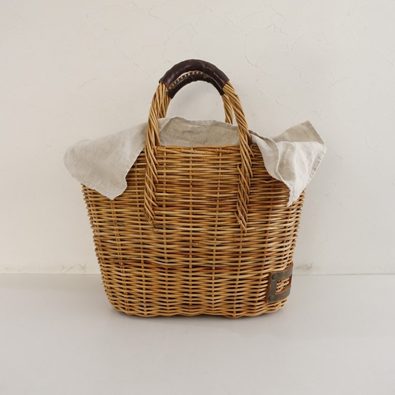 エバゴス ebagos 紅籐×レザーかごバッグ (ba10-2604-126)【61E62