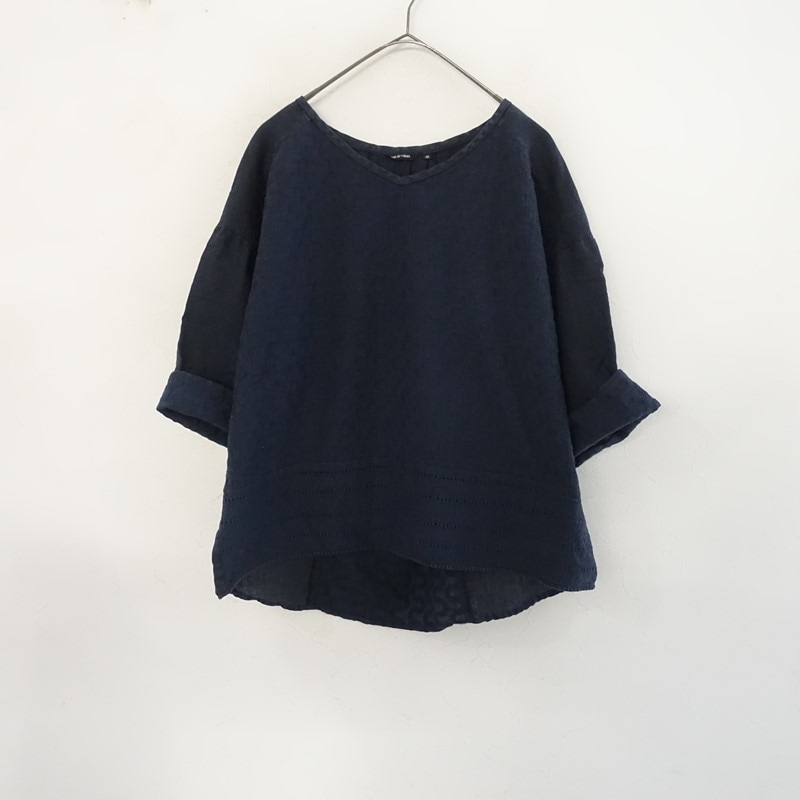 定価1.8万】パドカレ pas de calais 幾何学ストライプエンブロイダリー