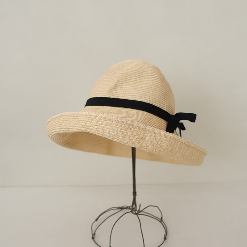 マチュアーハ mature ha. BOXED HAT 9cm brim grosgrain ribbon