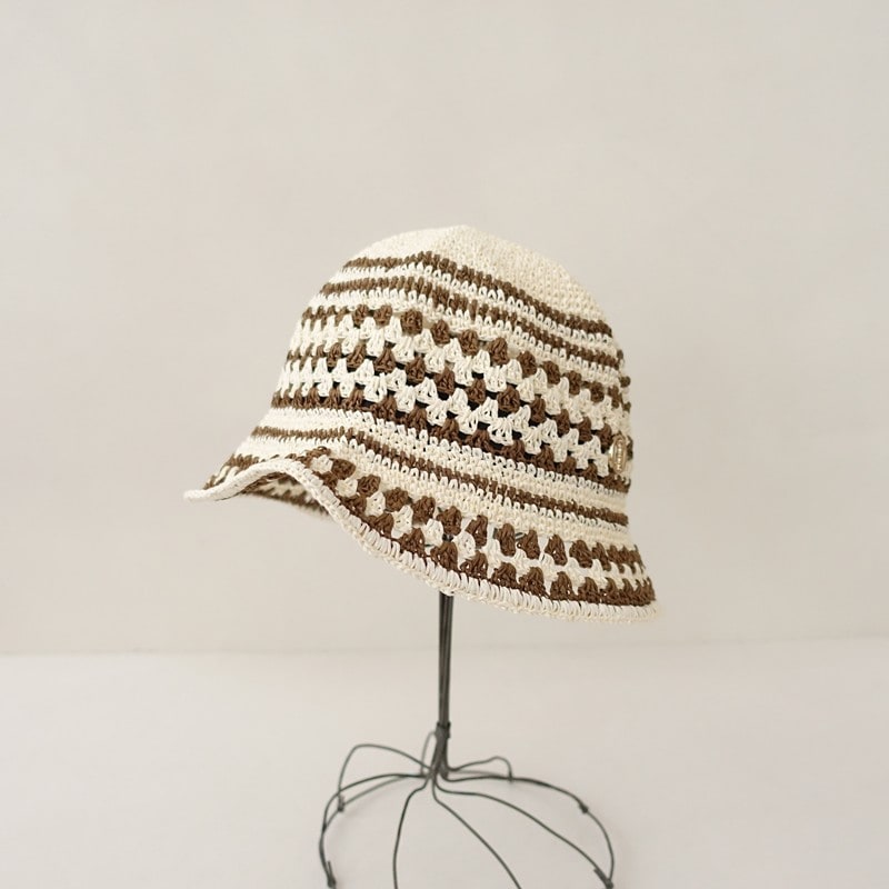 ������/���1.7���ۥ���ݡ��ɥ��� Chapeau d�� O Crochet Border Bucket �Х��åȥϥå�   (ha30-2604-280)��91E62��