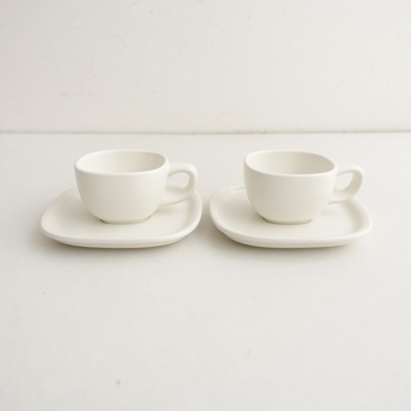 美品】安藤雅信 *茶杯 茶托 セット 白*食器お皿キッチン茶器コップ【