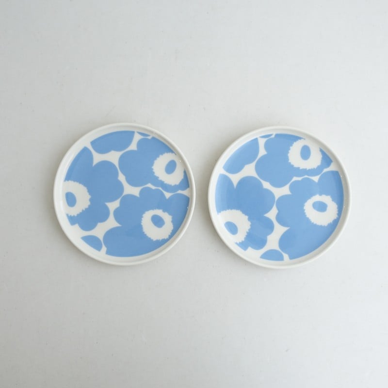 ���̲��ۥޥ��å� marimekko UNIKKO �ץ졼�� 13cm �������֥롼�ߥۥ磻�� 2�祻�å�   (wa23-2602-48)��90F62��