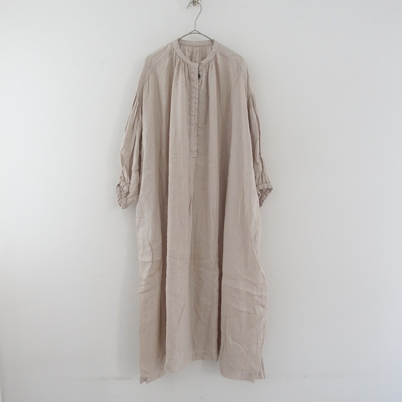 ネストローブ nest Robe リネンバンドカラーシャツワンピース F (33