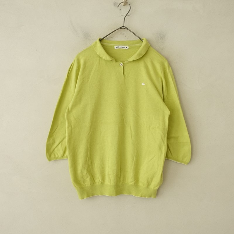 ミナペルホネン mina perhonen sunny farm コットン混ニット半袖クルー