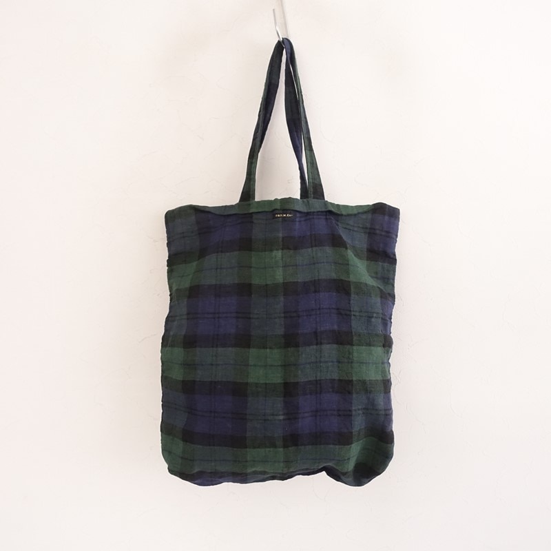 ������ɥޥ󥺥ơ��顼 R&D.M.Co- linen tartan check bag black watch   (jba7-2606-5)��40G62��