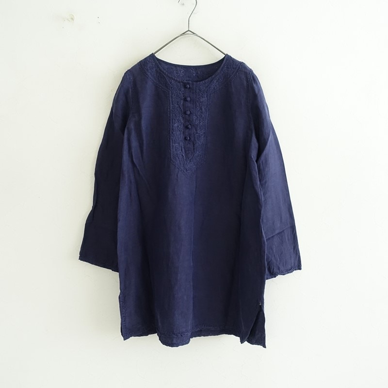 ネストローブ nest Robe レース使いリネンチュニックワンピース - (25