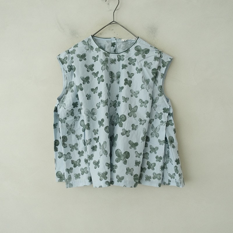 ミナペルホネン　forest dotノースリーブシャツ36 mina perhonen(トップス)