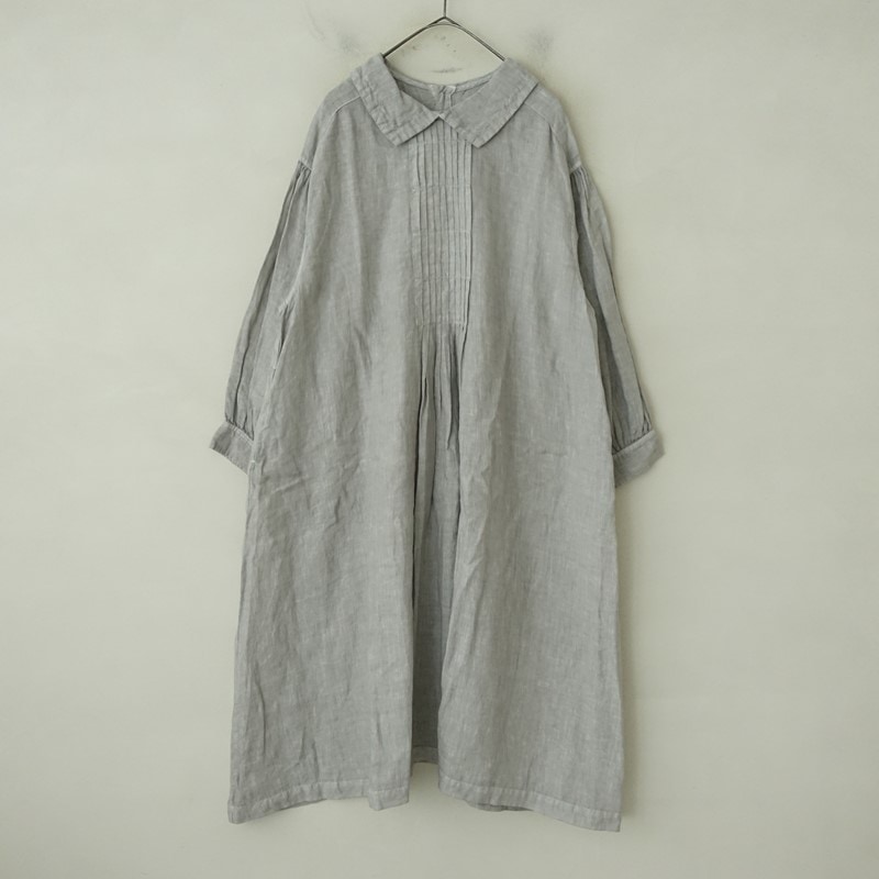 ネストローブ nest Robe リネンベンガラ染めスモックワンピース F (2