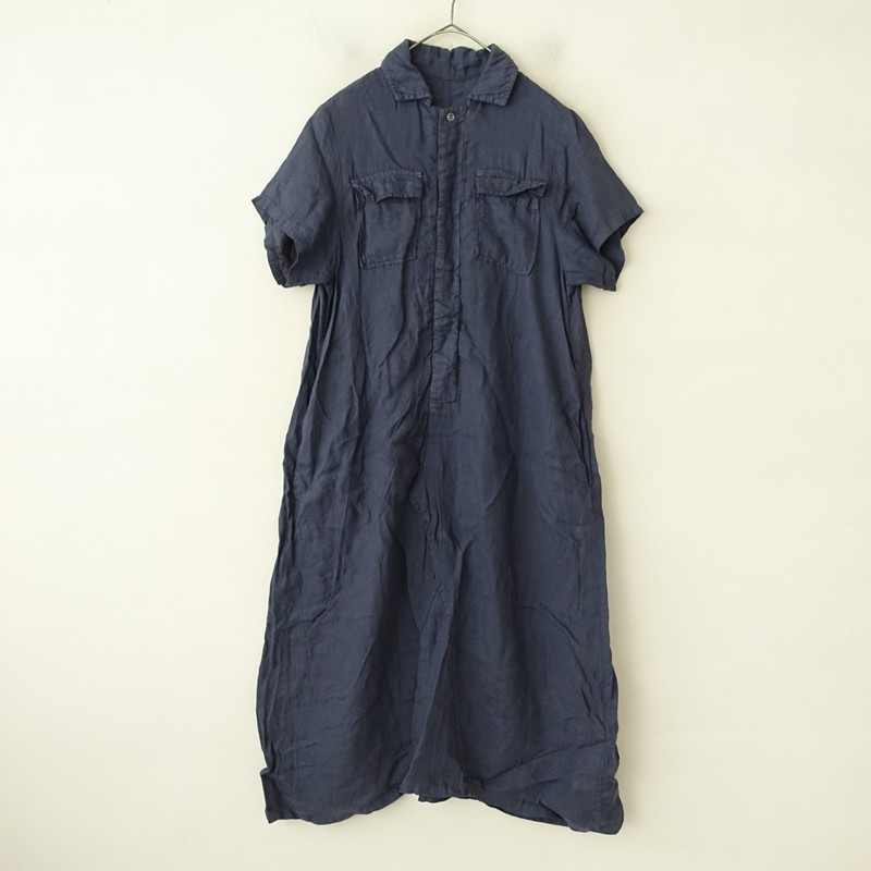 ネストローブ nest Robe リネンサファリシャツワンピース - (1-2607