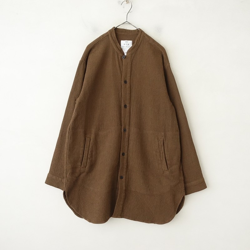 �����2.3���ۥϥ��������󥹥ȥ����� HARROW TOWN STORES WAFFLE PLAIN OVERDYE STAND COLLAR SHIRT  46 (2-2607-581)��42H62��