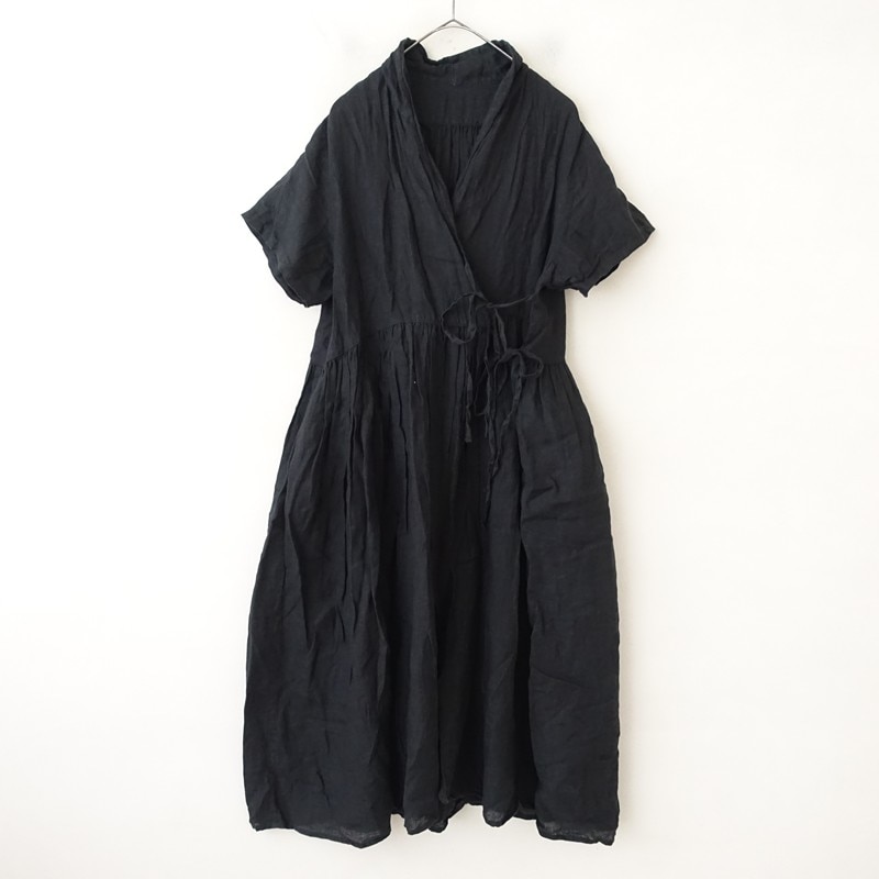 ネストローブ nest Robe リネンスキッパーネックロングワンピース F