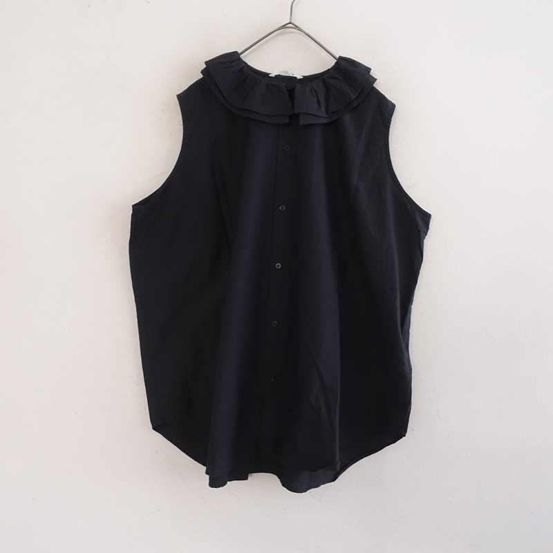 �����4.4���ۥȥ����塼 TOUJOURS �ե����󥳥åȥ󥷥륯Ruffle Collar Sleeveless Shirts  1 (2-2608-89)��50I62��