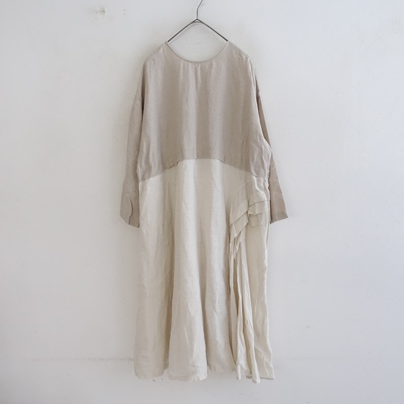 ネストローブ nest Robe リネンスキッパーネックロングワンピース F