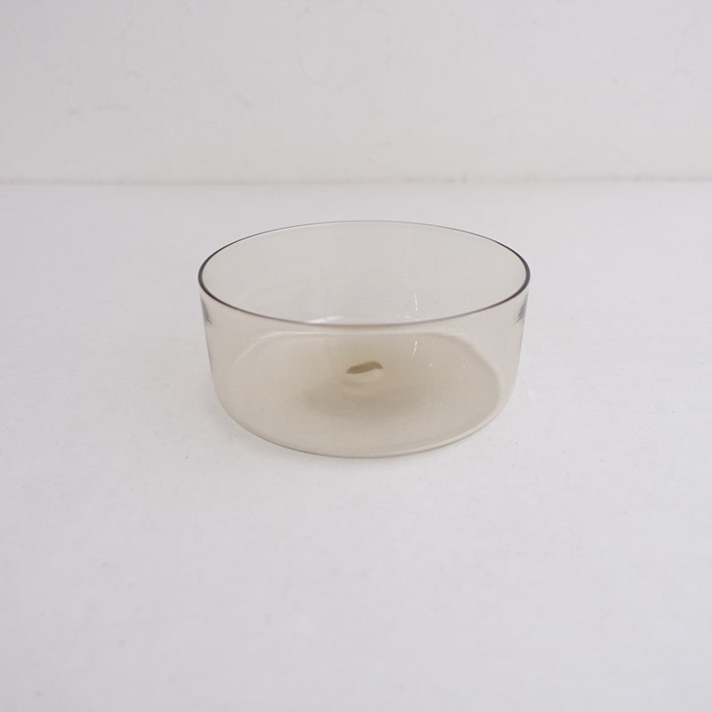美品】 永木卓 RITO GLASS ガラスボウル アンバー 12.7cm (wa85-2608