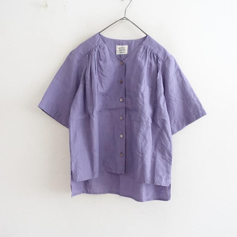 �����1.8���ۥ��ȥꥨ�ʥ륻 atelier naruse linen Vneck shirt  F (2-2608-396)��71I62��