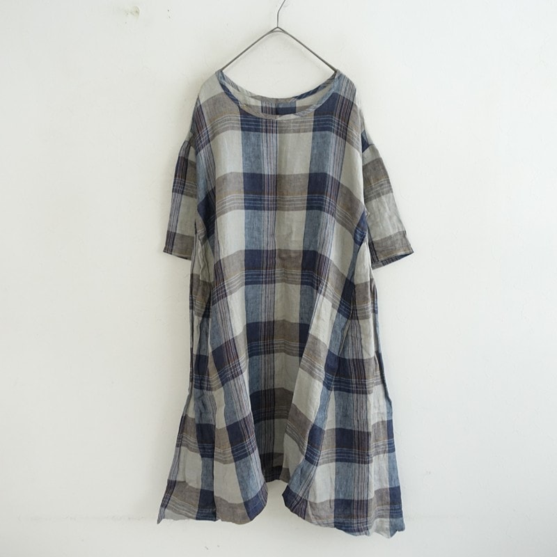 パンツ nest robe（ネストローブ）| リネングレンチェックサロペット
