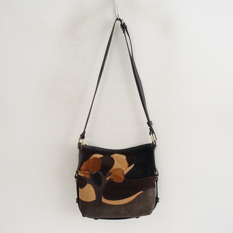 美品　Jamin Puech パッチワーク ショルダーバッグ レザー ジャマンピュエッシュ JAMIN PUECH パッチワークレザーショルダー