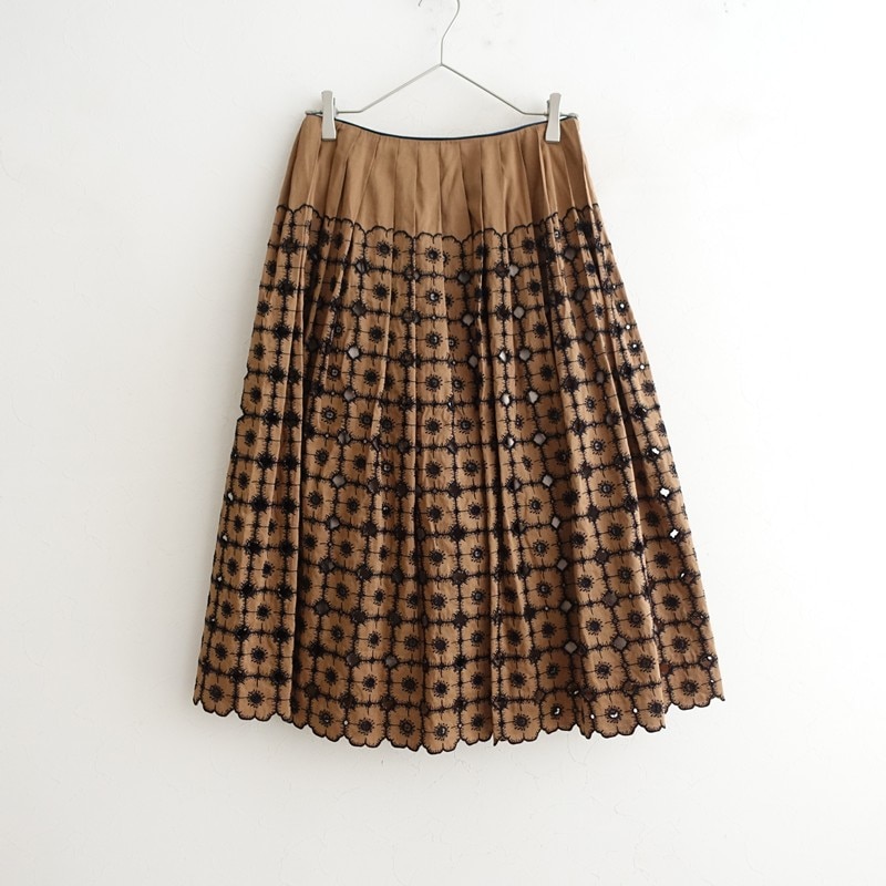 美品】ミナペルホネン mina perhonen anamone 刺しゅうスカート 36