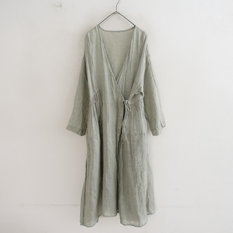 ネストローブ nest Robe リネン天然染めアシンメトリーギャザー