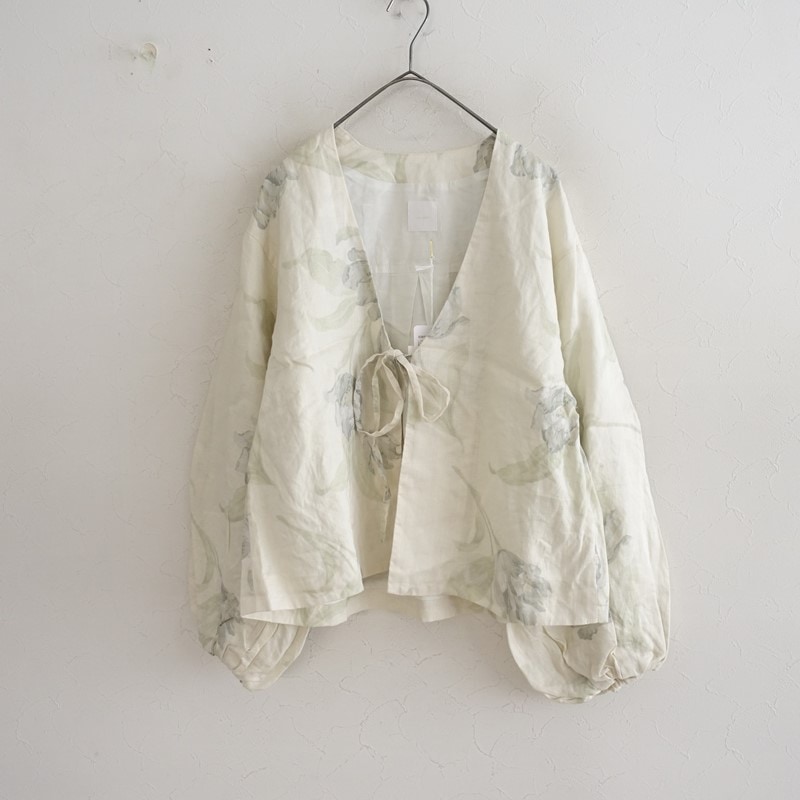 ��̤����/���2.9���ۥ����� Gauze# ANTIQUE FLOWER PRINT STRING JACKET ���㥱�å�  F (mjk1-2609-228)��21J62��