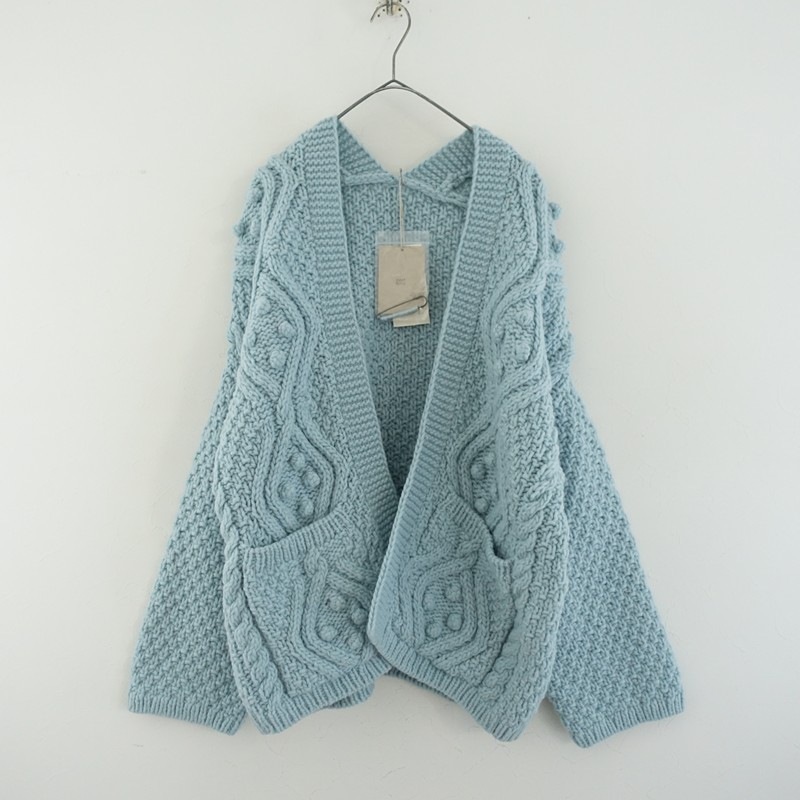 nest robe ペルーニット ポップコーンケーブル カーディガン 定価3.7万】ネストローブ nest Robe ペルーニットポップコーンケーブル