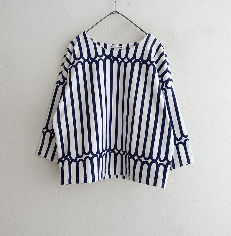 ミナペルホネン mina perhonen finger stripe裏毛プルオーバー 38 (2