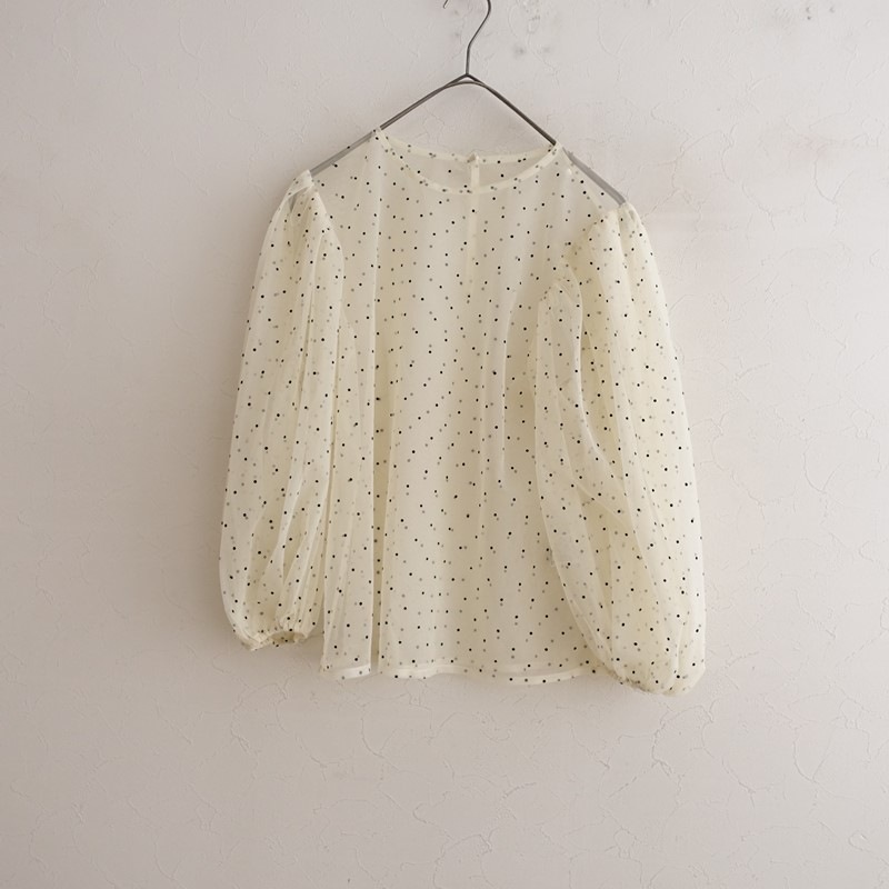 �����1.6��/2025�ۥե�������ɥ� fig London DOT tulle blouse  F (4-2608-90)��62I62��