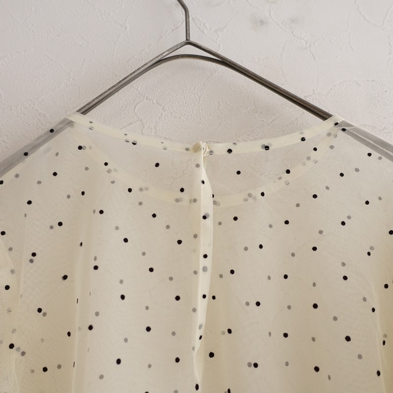 �����1.6��/2025�ۥե�������ɥ� fig London DOT tulle blouse  F (4-2608-90)��62I62��