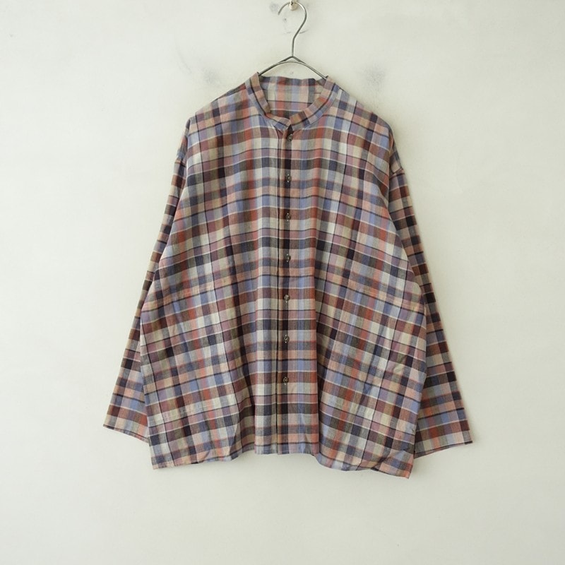 2025 ババグーリ　手織り綿マドラスチェックのブラウス　美品　ヨーガンレール 2025/定価4.6万】ババグーリ Babaghuri マドラスチェックシャツ M (1