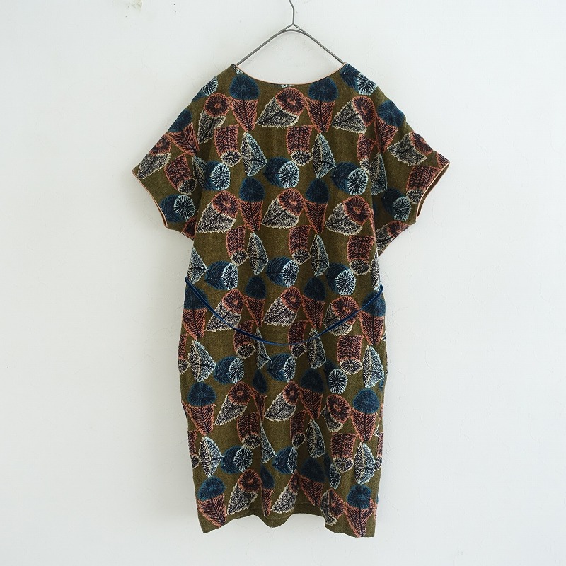 ミナペルホネン mina perhonen hana no mi 刺しゅうウールワンピース