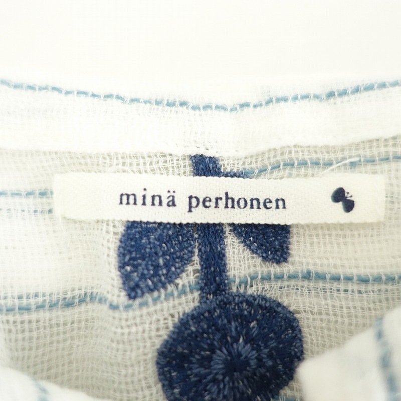 ミナペルホネン　bonheurチュニック ミナペルホネン mina perhonen bonheur コットン刺しゅうチュニック 38