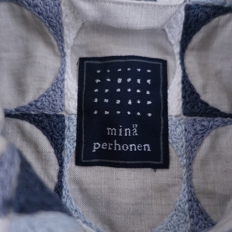 ミナペルホネン mina perhonen pallo ヘンプ刺繍コート 38 (jk33-2411