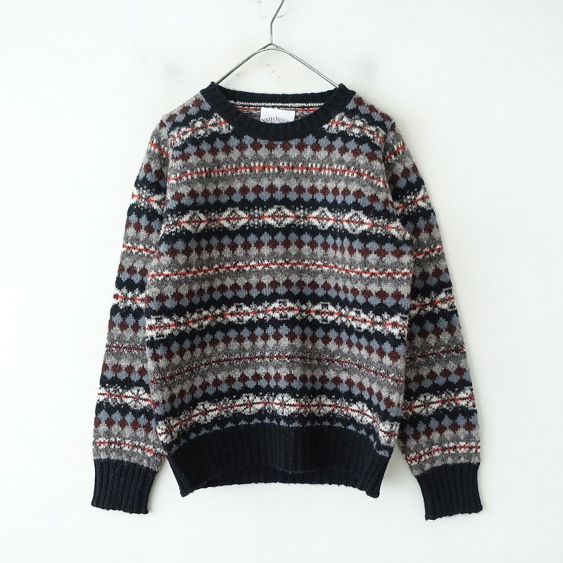 ジャミーソンズ Jamieson's クルーネックフェアアイル柄シェットランド