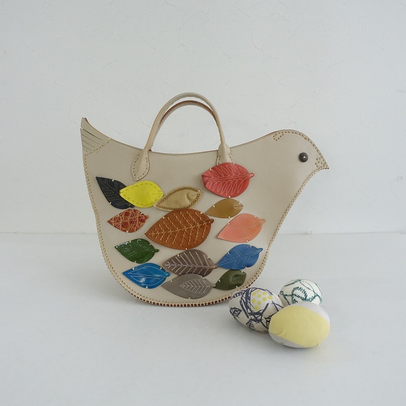 Mina perhonen ハンドメイド バッグ 花柄と鳥模様 twin flower ミニバッグ - minä perhonen