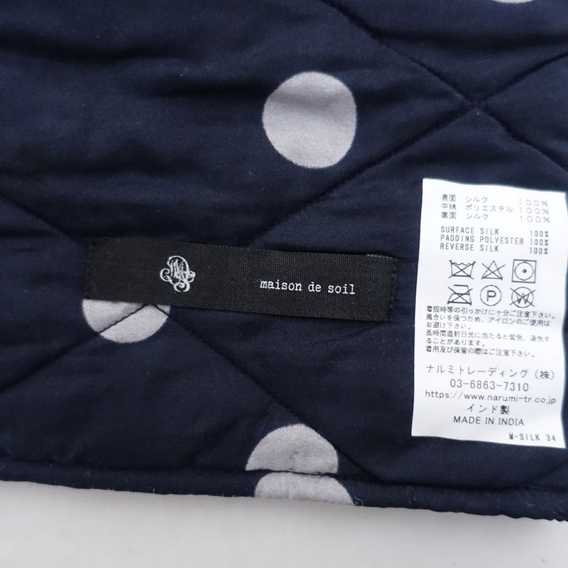 �����ʡ�2024AW/�᥾��ɥ����� maison de soil PADDED SILK DOT MUFFLER �ޥե顼   (st10-2604-23)��03D62��