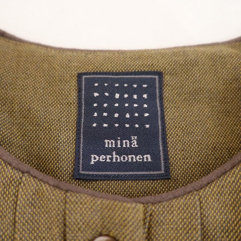 定価7.9万】ミナペルホネン mina perhonen rytmi ノーカラータック