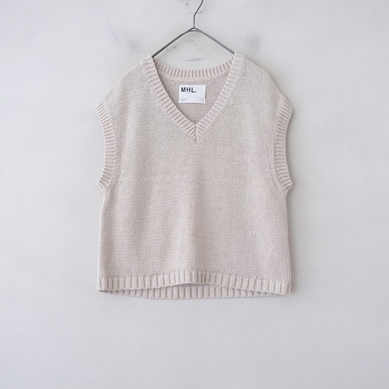 �ޡ�����åȥϥ����� MHL. COARSE COTTON LINEN V�ͥå��˥åȥ٥���  2 (2-2605-383)��12F62��