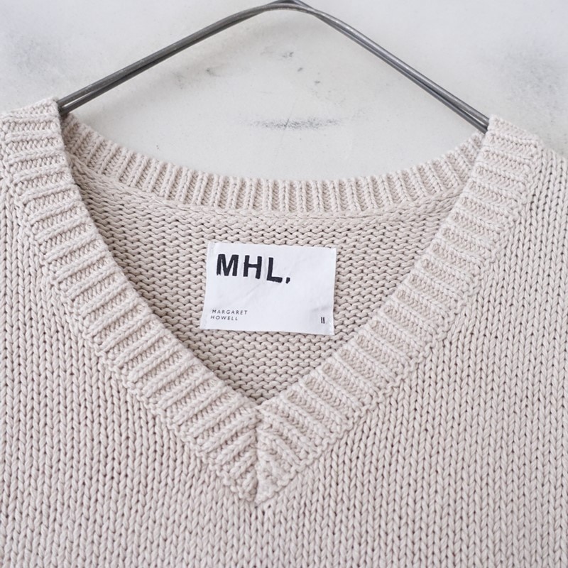�ޡ�����åȥϥ����� MHL. COARSE COTTON LINEN V�ͥå��˥åȥ٥���  2 (2-2605-383)��12F62��