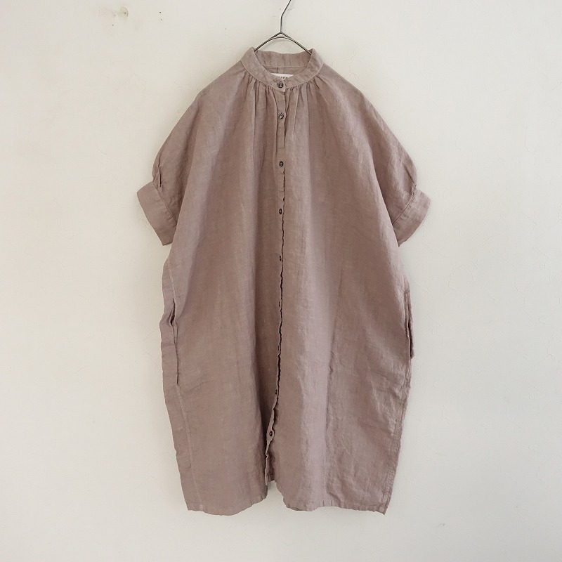 極美品 Honnete アイリッシュ リネン ハーフスリーブ ワンピース