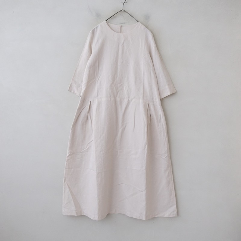 モンサカタ mon Sakata コットンリネン7分袖ワンピース (33-2602-70