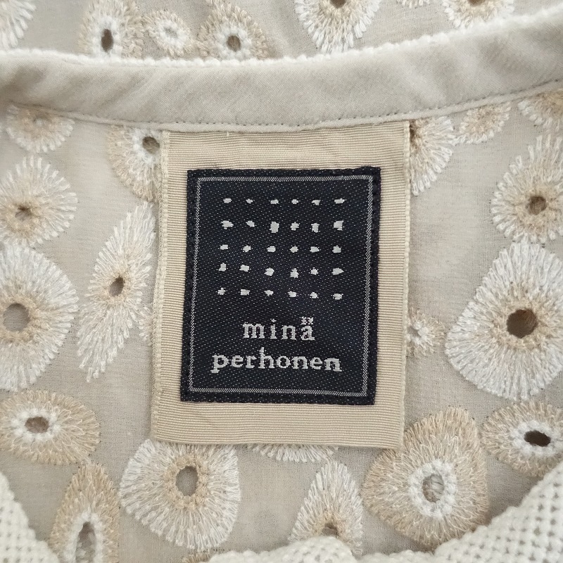 ミナペルホネン mina perhonen light net コットン刺繍コート